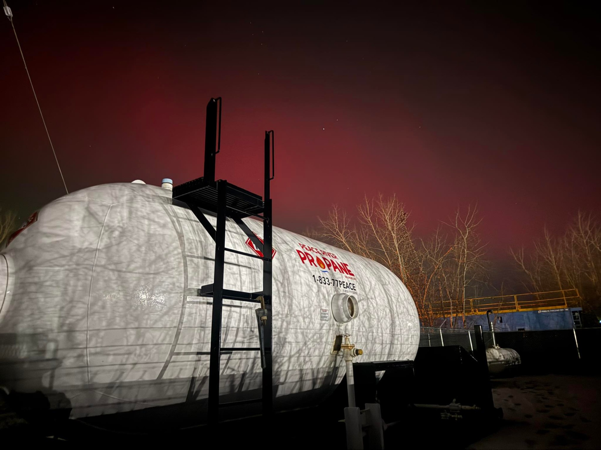 Remote propane storage tank in the BC Peace Region